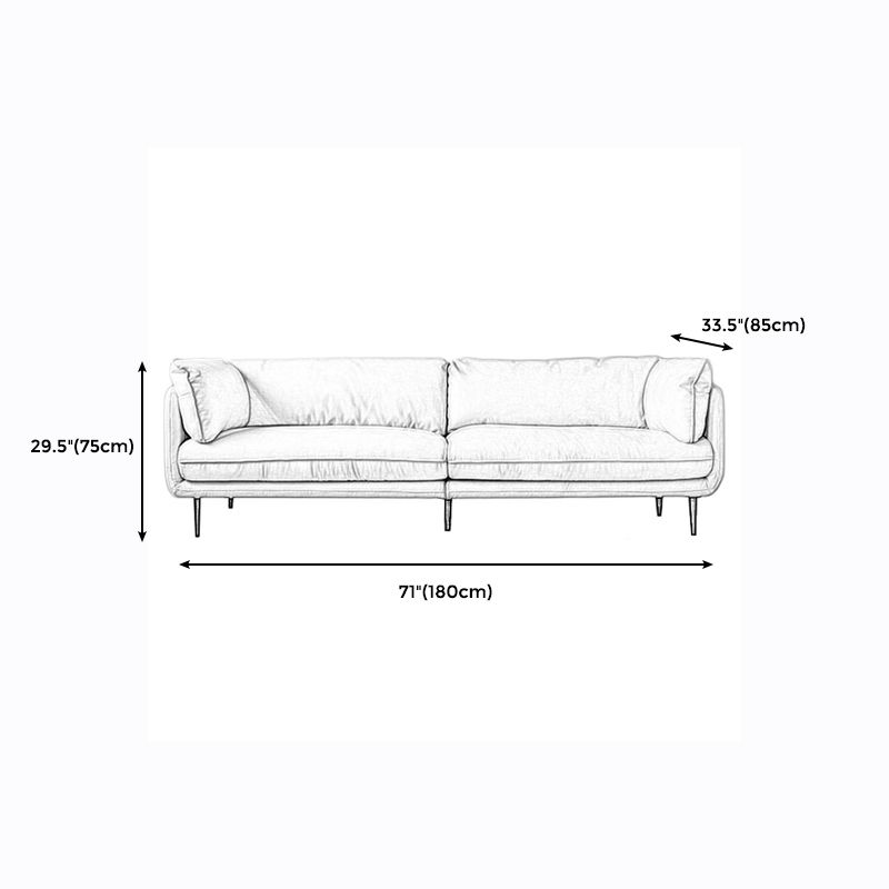 Modern Style Cloth Art & Rectangle Sofa of Coriaceous Rice White