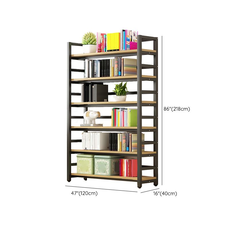 Modern Black Open Back Shelf Bookcase Shelves Included for Home Office