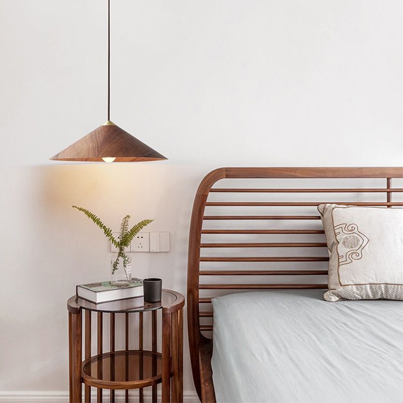 Moderno estilo simple 1 Ligera de madera ligera Lámpara de estar de lámpara colgante de sala de estar