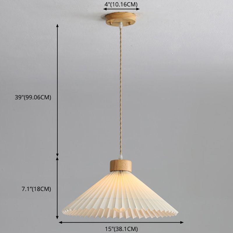 Wood Tapered Suspension Pendant Light Nordic Style Wooden Pendant Lighting Fixture