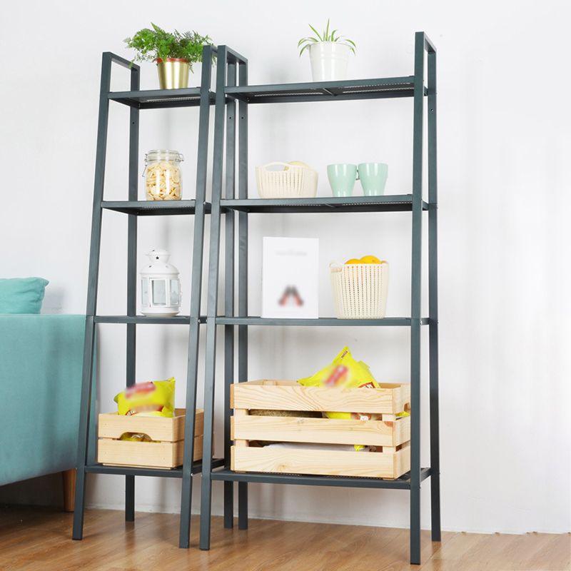 57.87" H Bookshelf Industrial Style Steel 4 Shelves Shelf for Home Office