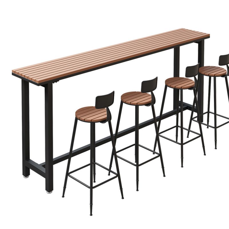 Modern 1/2/5 Pieces Reclaimed Wood Bar Table Set Fixed Table Counter Table