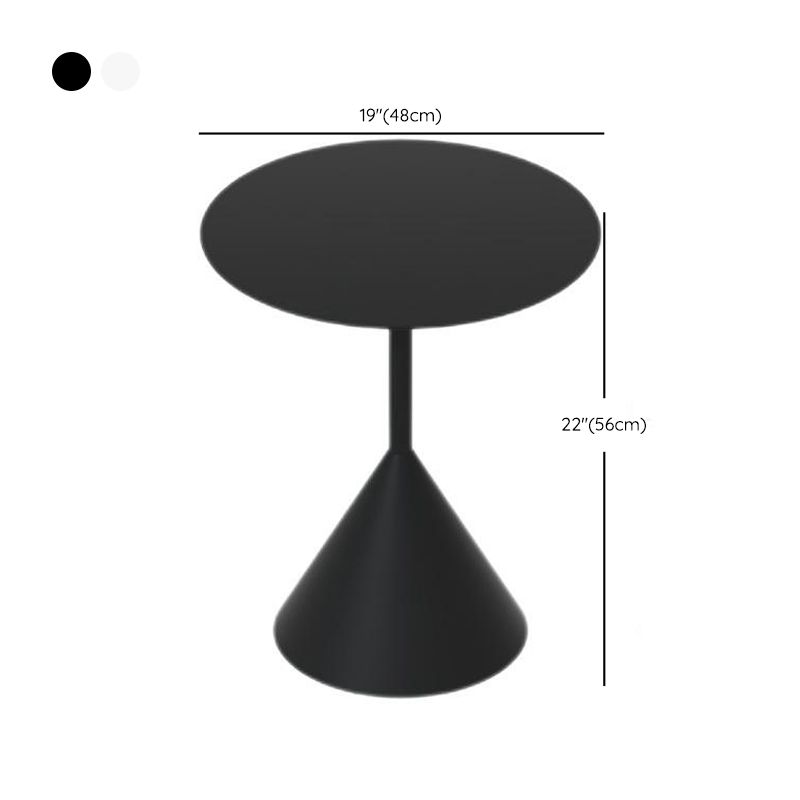 Pedestal Black/White Coffee Table Metal Minimalist Cocktail Table