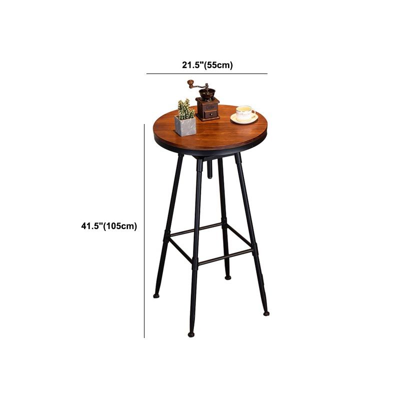 Industrial Round Bar Table Set 1/2 Pieces Solid Wood Bar Table Set for Indoor