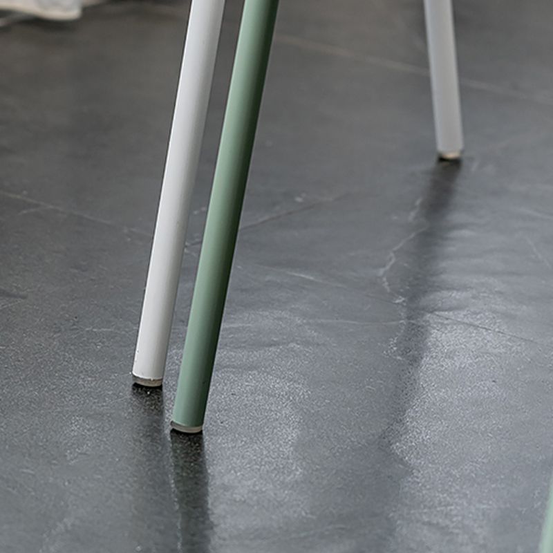 Modern Open Back Side Chair Plastic Dining Chair with Metal Base