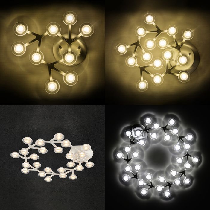 LED 7/9/10 Lights Kitchen Flushmount Light with Round Acrylic Shade White Flush Ceiling Light in Warm/White Light