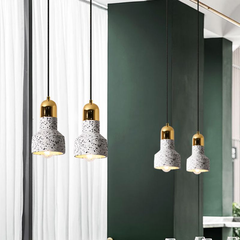 Cement Geometrical Ceiling Light Nordic Style 1-Light Hanging Lamp for Restaurant