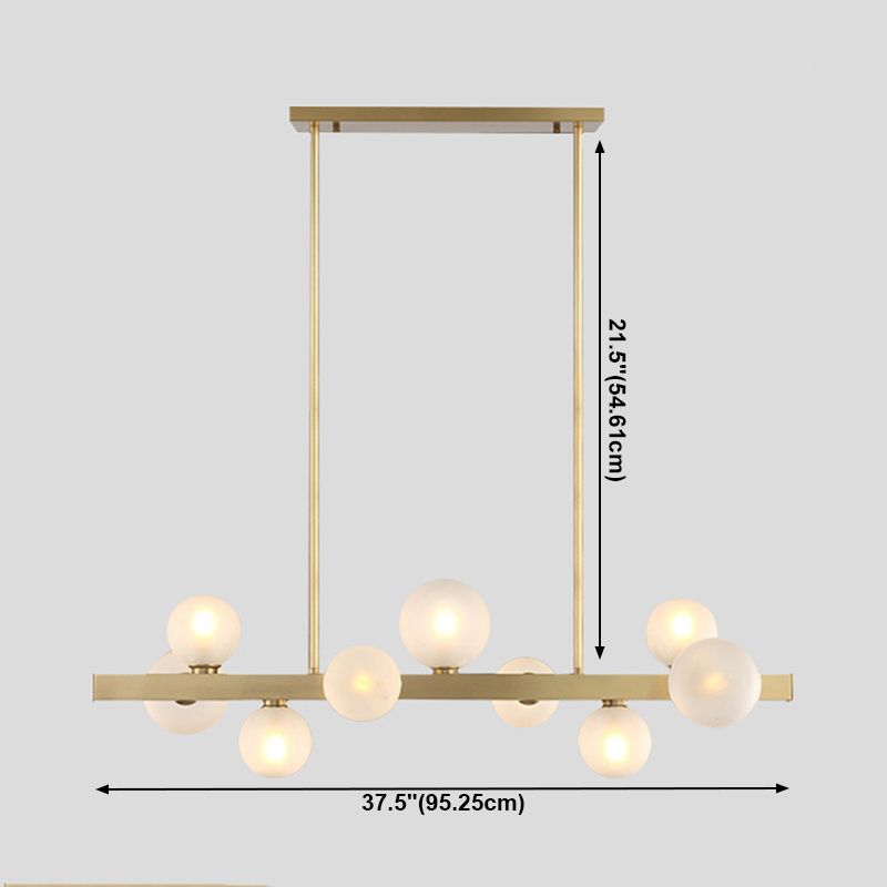 Sphere Island Lighting Contemporary Glass Island Kroonluchter in gouden afwerking