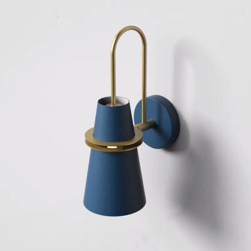Single Cone Wall Mounted Sconce Modernism Metal Wall Light Sconces