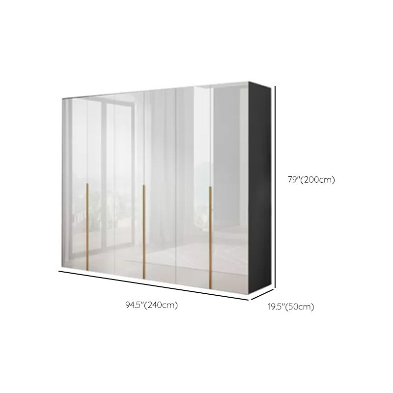 Engineered Wood Armoire Modern White Wardrobe Closet with Garment Rod