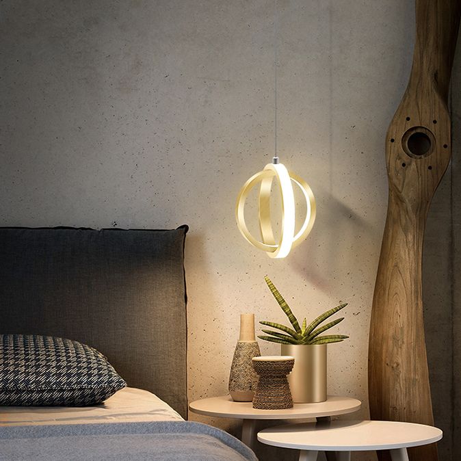 Metal Circles Hanging Pendant Light Minimalist Style LED Suspension Pendant Light