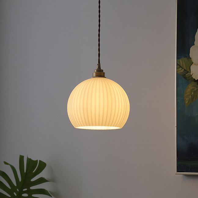 Modern Minimalisme Sferisch hangend licht Keramiek 1 lichte hanglamp voor restaurant