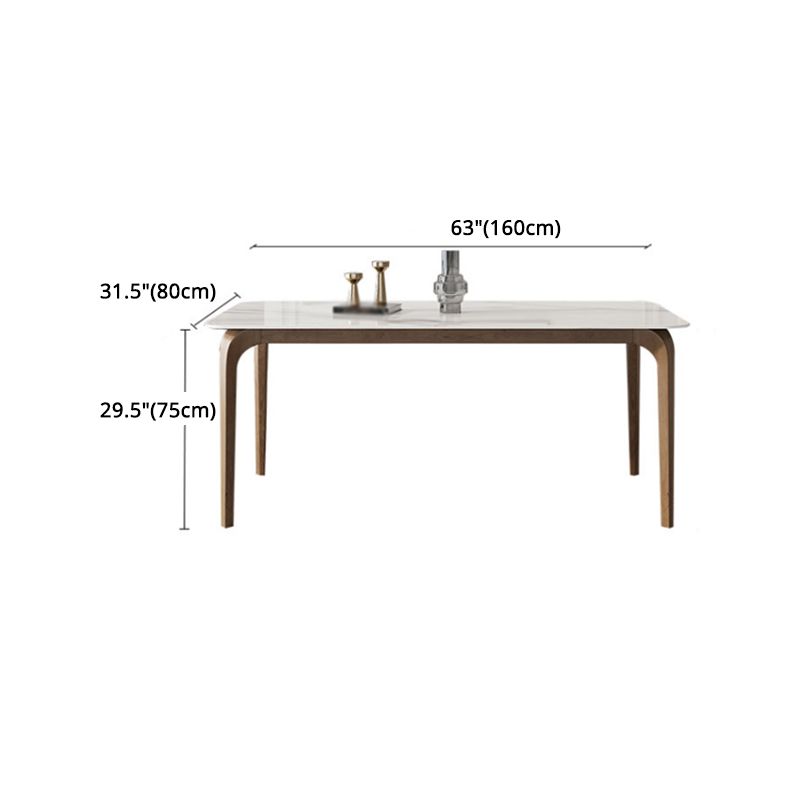 Modern Sintered Stone Top Dining Set 1/4/5/7 Pieces Ash Wood Dining Table with Chairs
