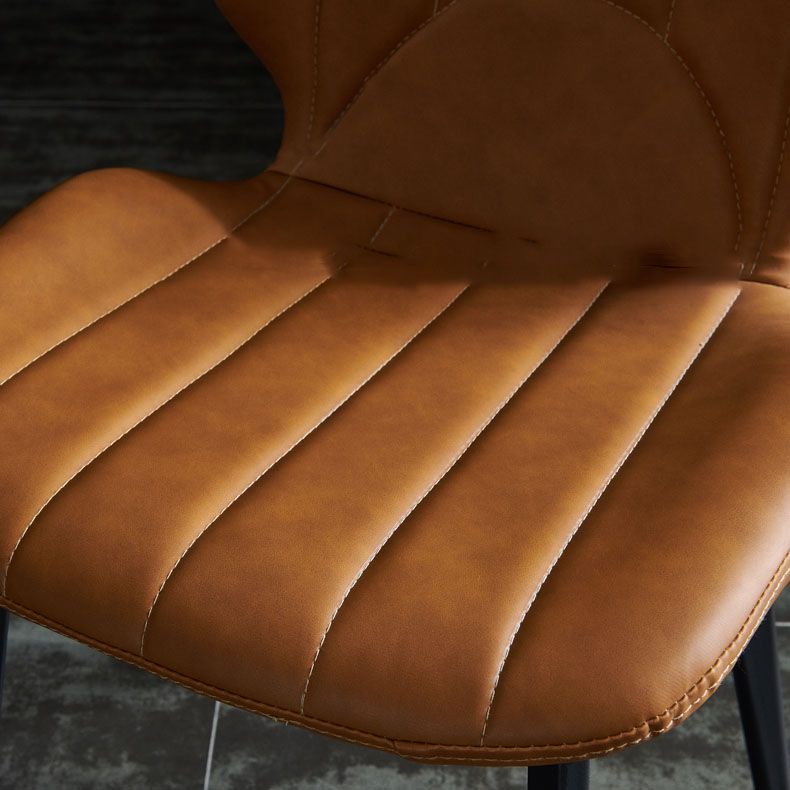 Silla de comedor contemporánea, silla lateral de metal sin brazos para cocina