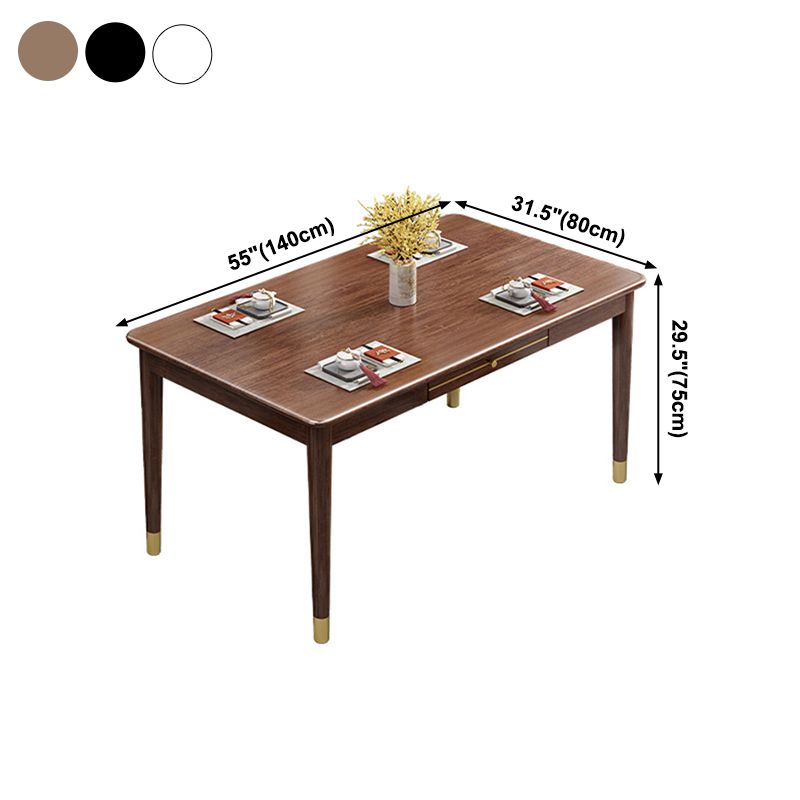 Mesa de comedor de estilo de lujo tradicional Rectángulo 4 Pats Table para uso en el hogar