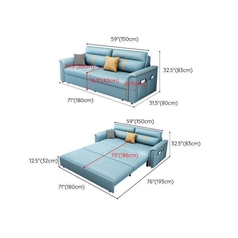 31" Wide Contemporary Sofa Bed Cushion Back Sleeper Sofa with Storage