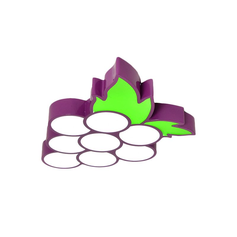 Creative Led Light Fixture with Acrylic Shade White Grape/Banana/Apple Flush Mount Lighting