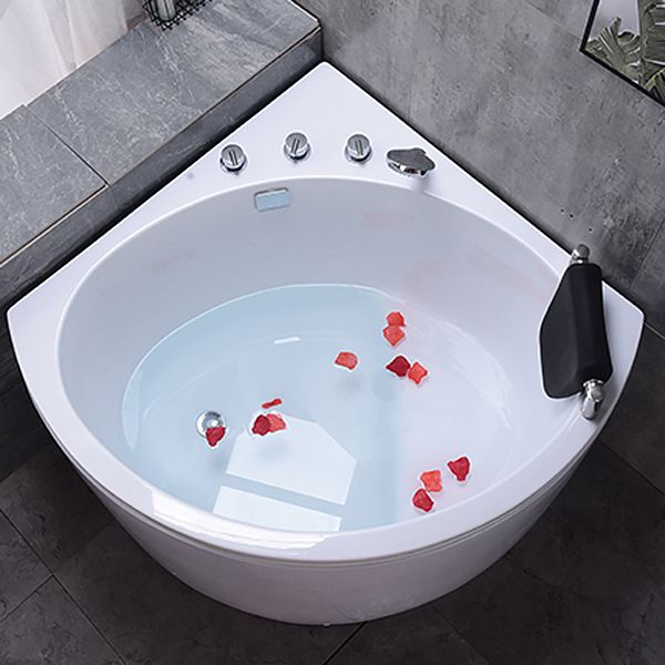 Flat Bottom Soaking Bathtub Antique Finish Corner Modern Bath Tub