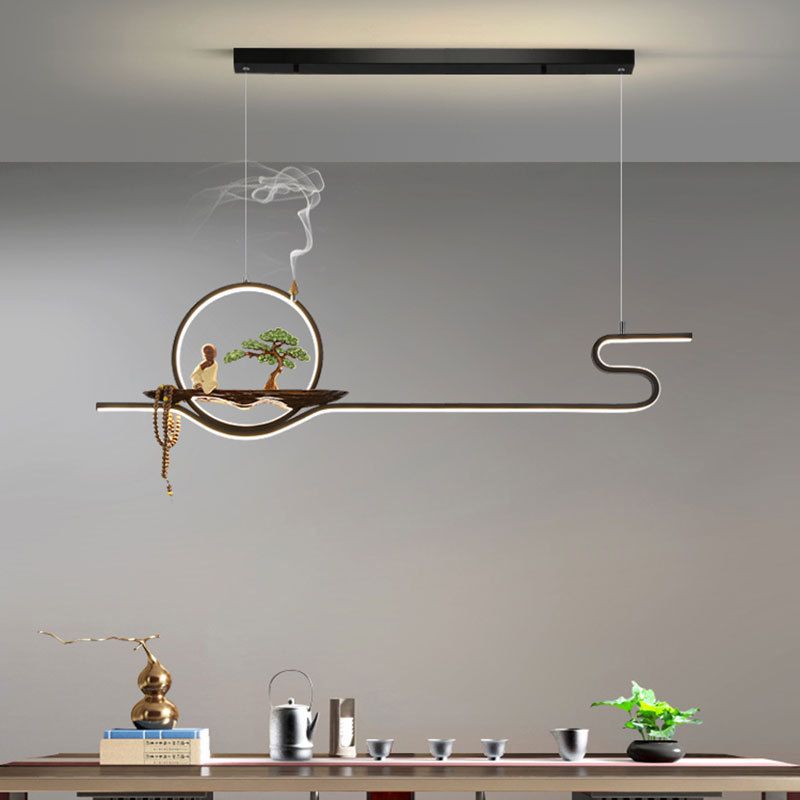 Luci a sospensione sospesa in metallo Lampade sospese lineari moderne per sala da studio