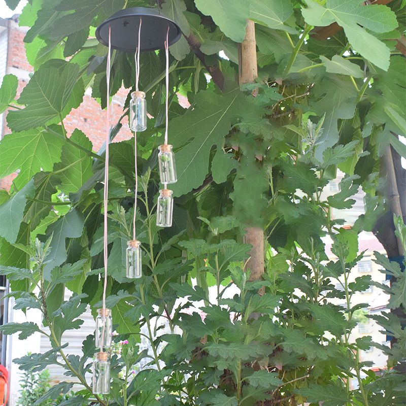 Wishing Bottle LED Suspension Light Decorative Plastic Garden Solar Wind Chime Light in Clear