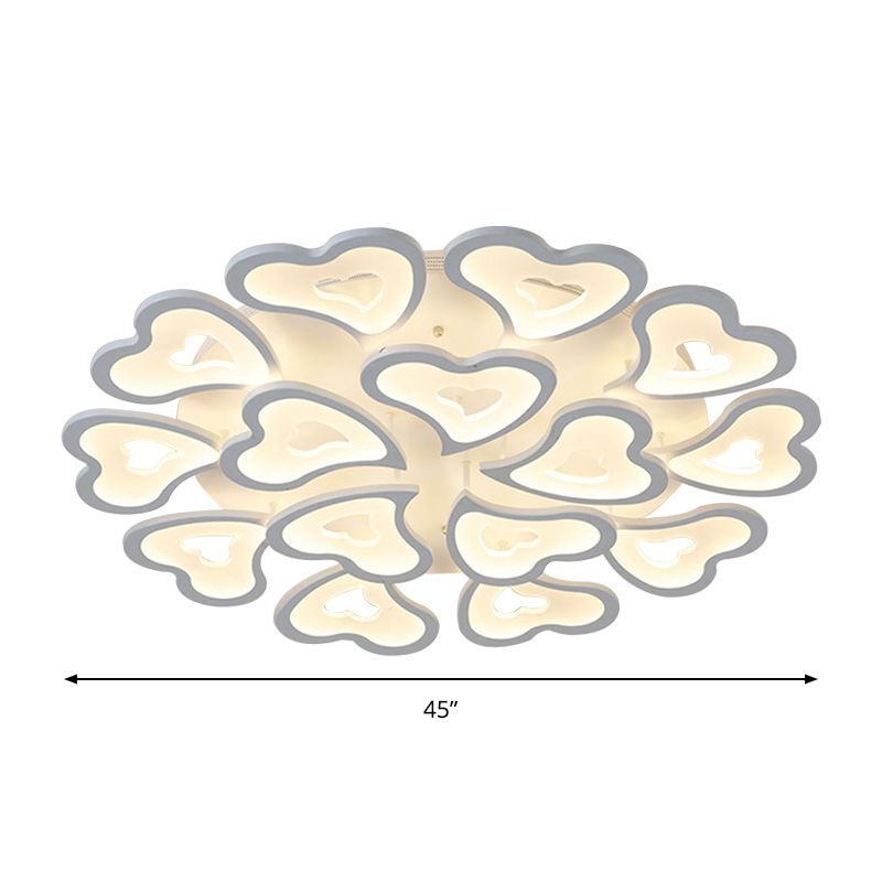 Corazones Lámpara de al ras del dormitorio acrílico 3/5/19 light Modern de techo de lámpara de montaje en luz cálida/blanca/natural