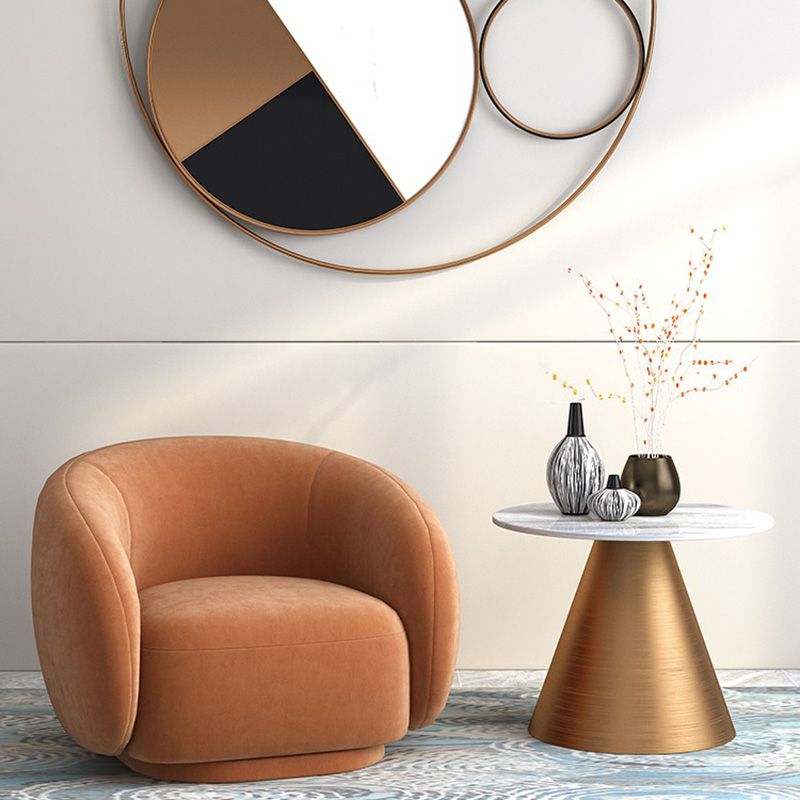 Upholstered Barrel Accent Chair Modern Style Orange Barrel Chair