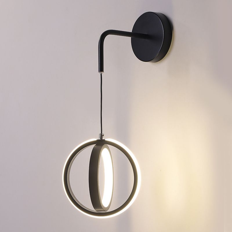 2-Lights Metal Geometric Wall Light Modern Hanging Wall Sconce for Bedroom