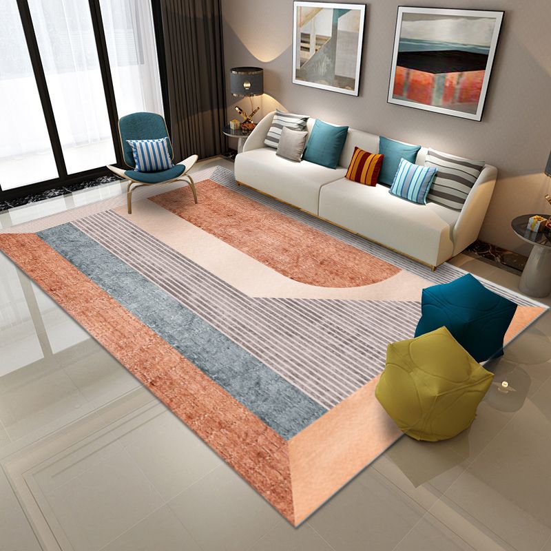 Tapis de couleur en polyester moderne en or