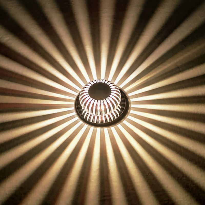 Modern Style LED Wall Lamp Sliver Metal Hollowed Out Sconce Lighting in RGB Color Light with Remote Control