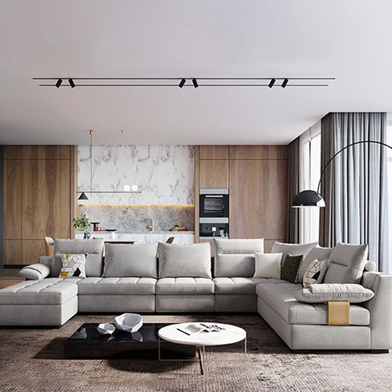 Contemporary Pillow Top Arm Sectional Couch  Velvet Sectional sofa