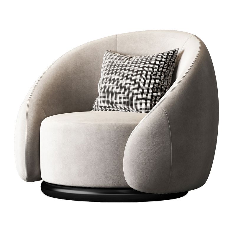 Contemporary 33.07" Wide Pillow Back Chair Velvet Sloped Arm Chair in Gray
