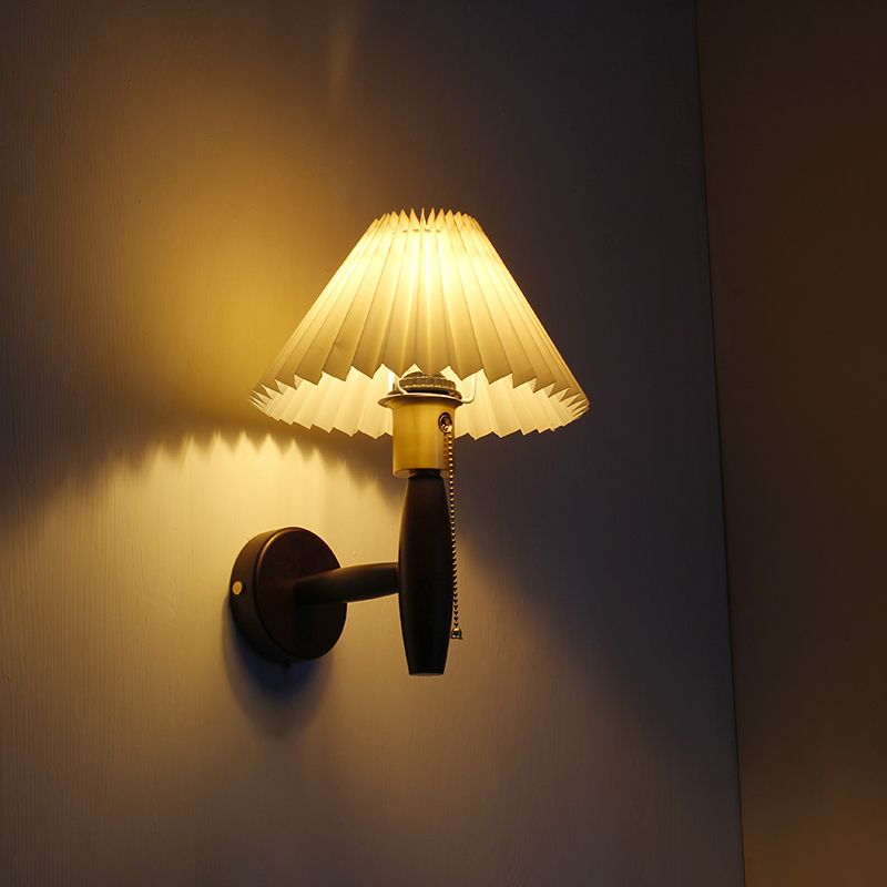 1 Light Flared Wall Mounted Light Fixture Modern Style Wood Wall Lighting Ideas Lights