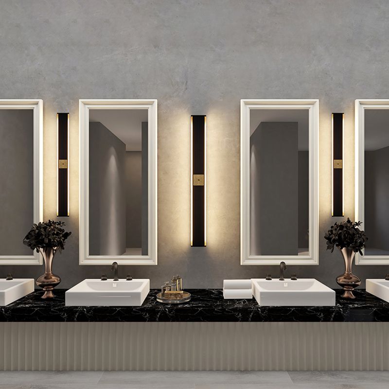 Mur de l'aluminium moderne bande lumineuse 2 lumières applique murale en noir pour la cage d'escalier