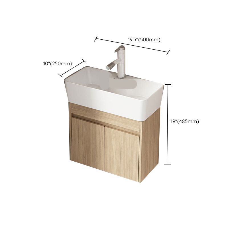Basic Wooden Sink Vanity Wall-Mounted Vanity Cabinet with Mirror Cabinet