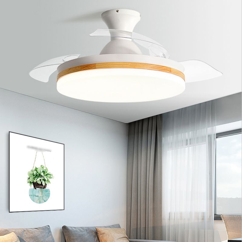 Round Shape Ceiling Fan Light Kids Style Metal 1 Light Ceiling Fan Light Fixture