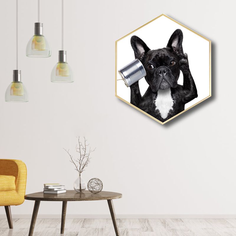 Childrens'Art Bulldog Impression sur toile Animaux Couleur pastel Décoration murale Plusieurs tailles