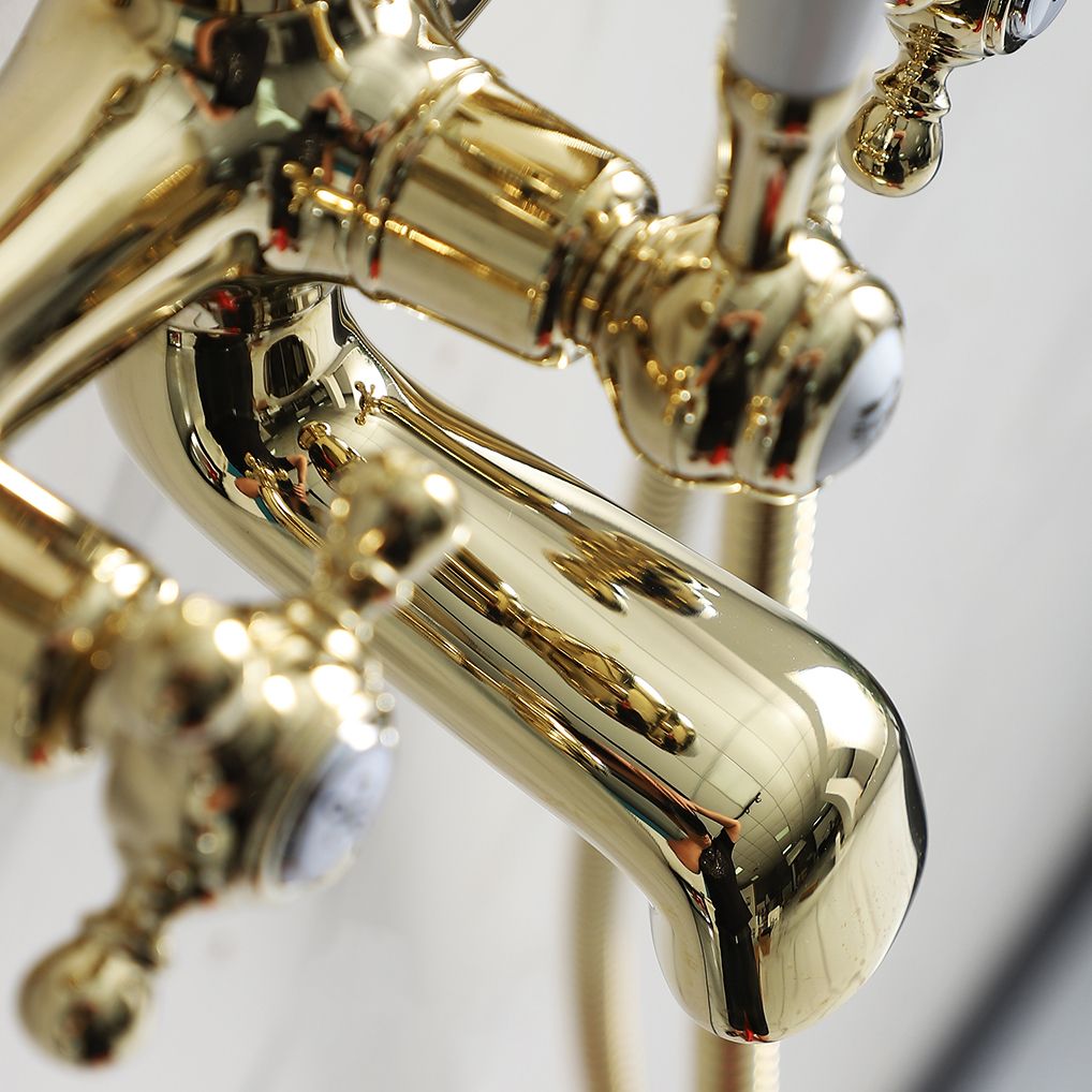 Glam Retro Wall Mounted Metal Claw Foot Tub Faucet Trim Low Arc Claw Foot Tub Faucet