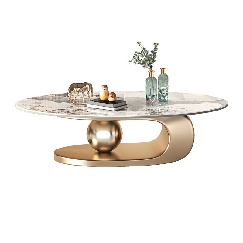 No Distressing Slate Coffee Table Pedestal Oval Single Coffee Table