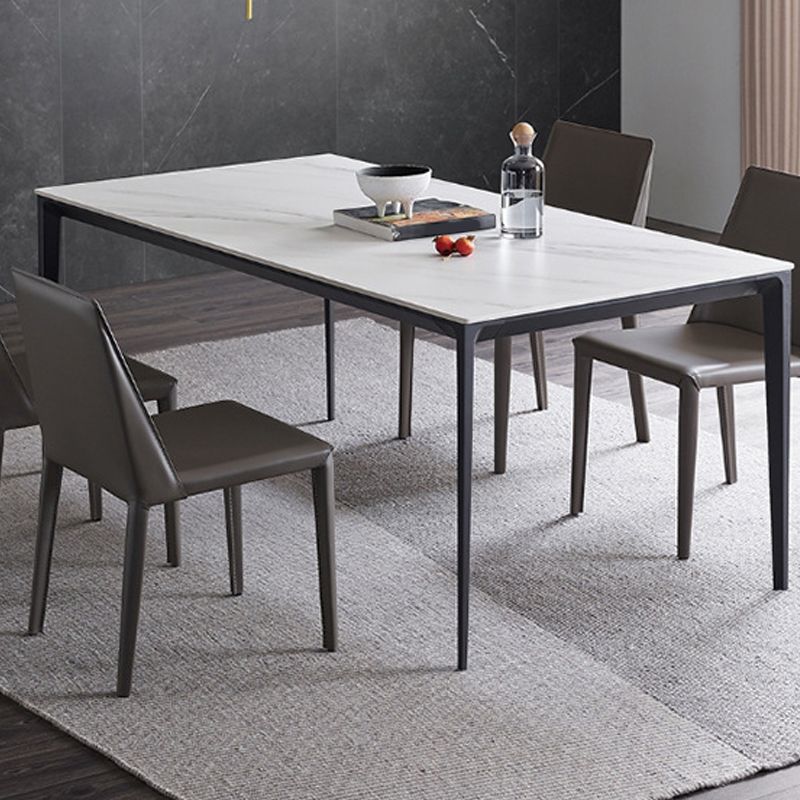 Contemporary Rectangle Dining Table Stone Dining Table with 4 Legs