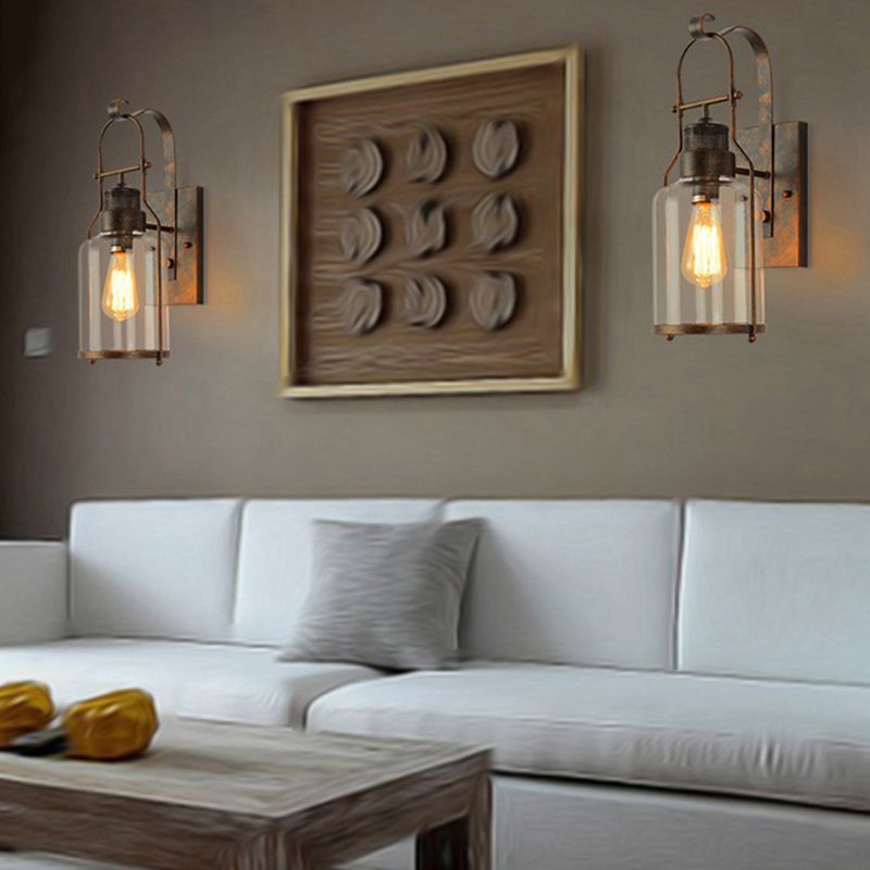 Industrielle Vintage Ein Wandleuchte Schmiedeeisenwandlicht für Innenräume