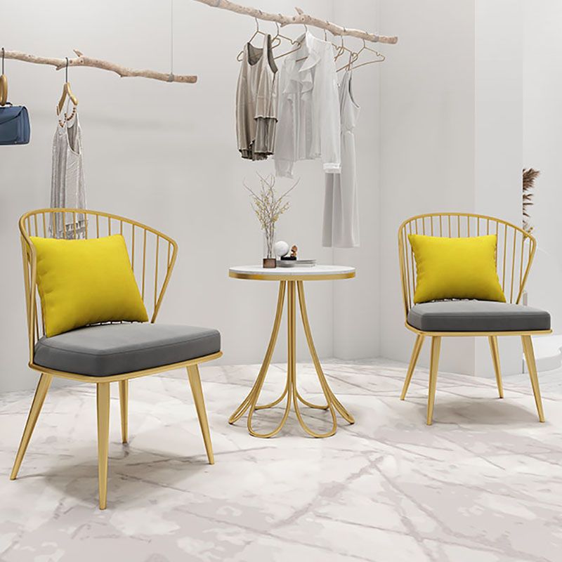 Scandinavian Windsor Back Side Chairs Upholstered Dining Chairs