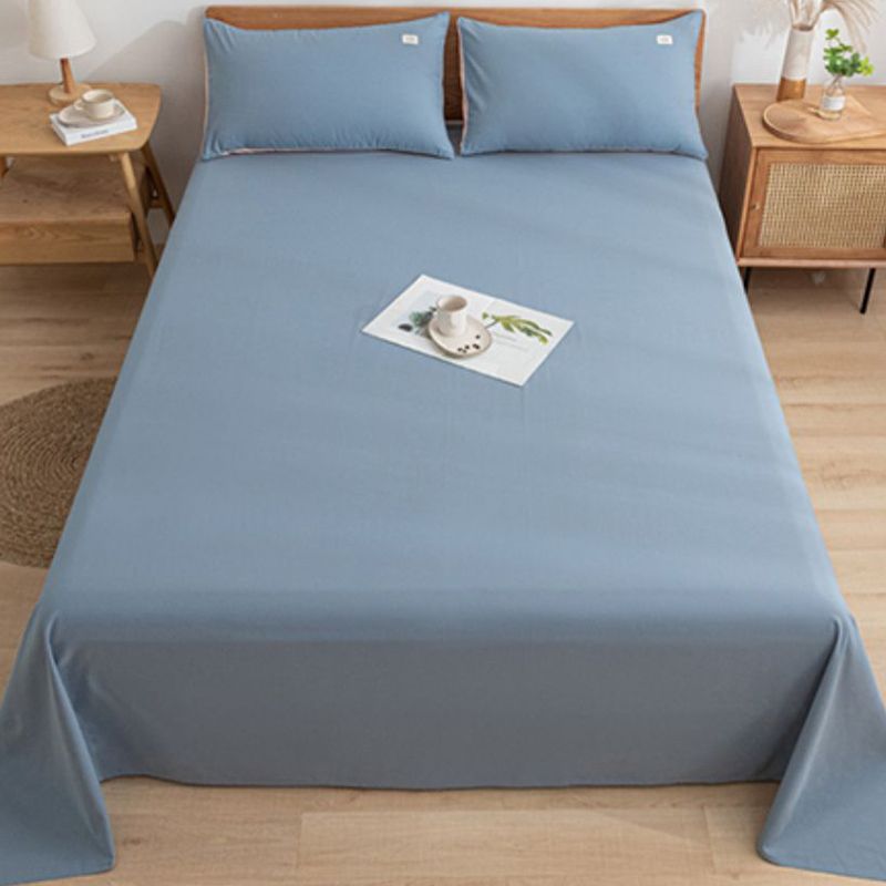 Solid Color Breathable Bed Sheet Twill Polyester Fade Resistant Sheet