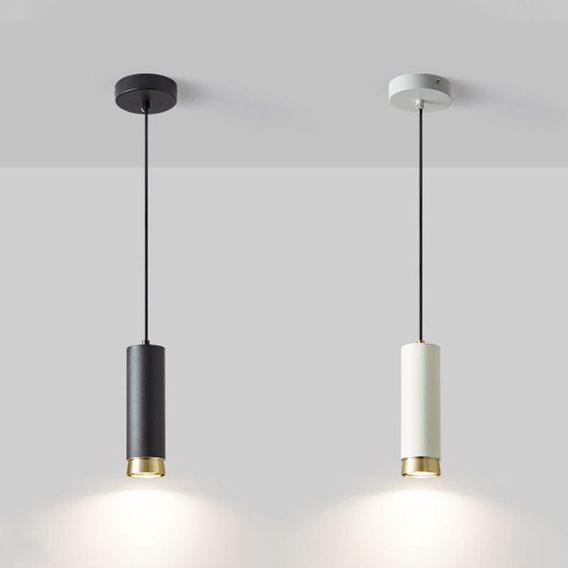 Moderne stijl cilindrische tint hangend licht metaal 1 lichte hanglamp voor eetkamer