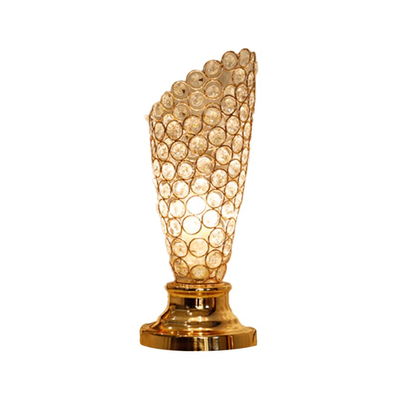 Modernisme 1 Tableau de bulbe Lumière avec une teinte incrustée en cristal Gold Facered / Cylinder Lampe