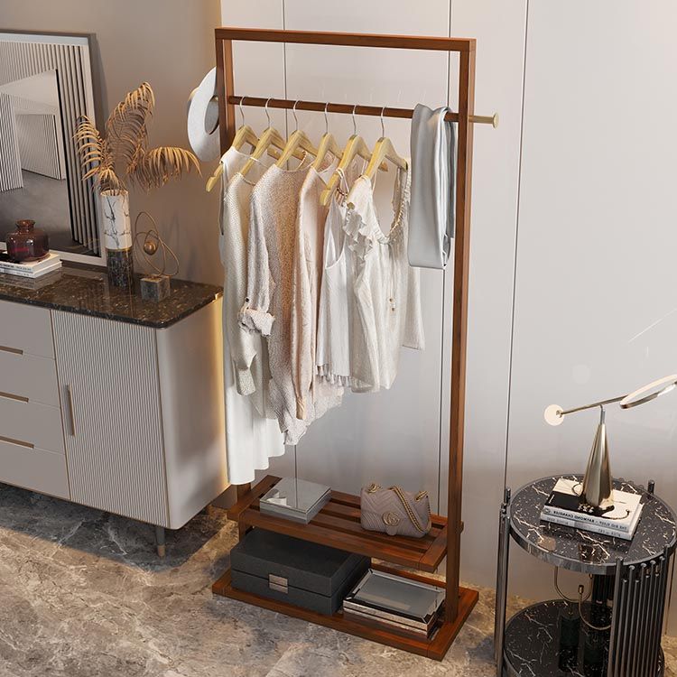 Contemporary Bedroom Armoire Solid Wood Storage Cabinet with Shelves