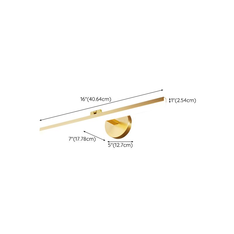 Minimalism Vanity Light Streamlined LED Bathroom Mirror Lamp in Gold