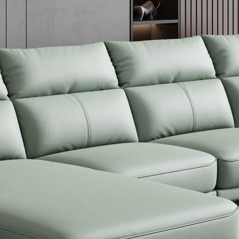 Industrial Sectional Sofa Green Pillow Top Arm Sofa for Living Room