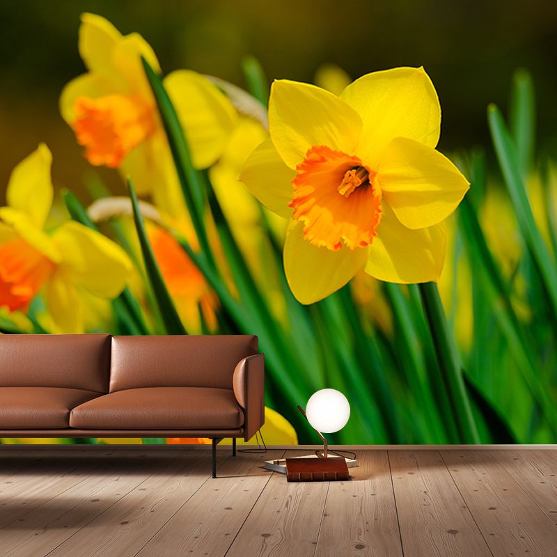 Simplicity Blossoming Flower Wall Mural Personalized Size Decal for Girl's Bedroom