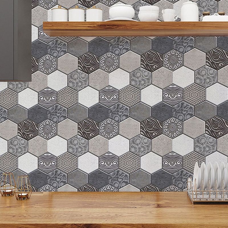 Honeycomb Pick-Up Sticks Wallpaper Panel Grey-White Modern Wall Decor for Bedroom