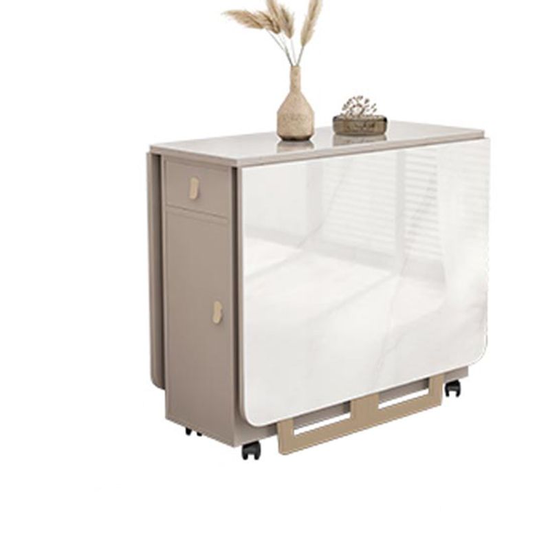 Folding Dining Table Set 1/3/5/7 Pcs Sintered Stone Dining Table with Armless Chairs